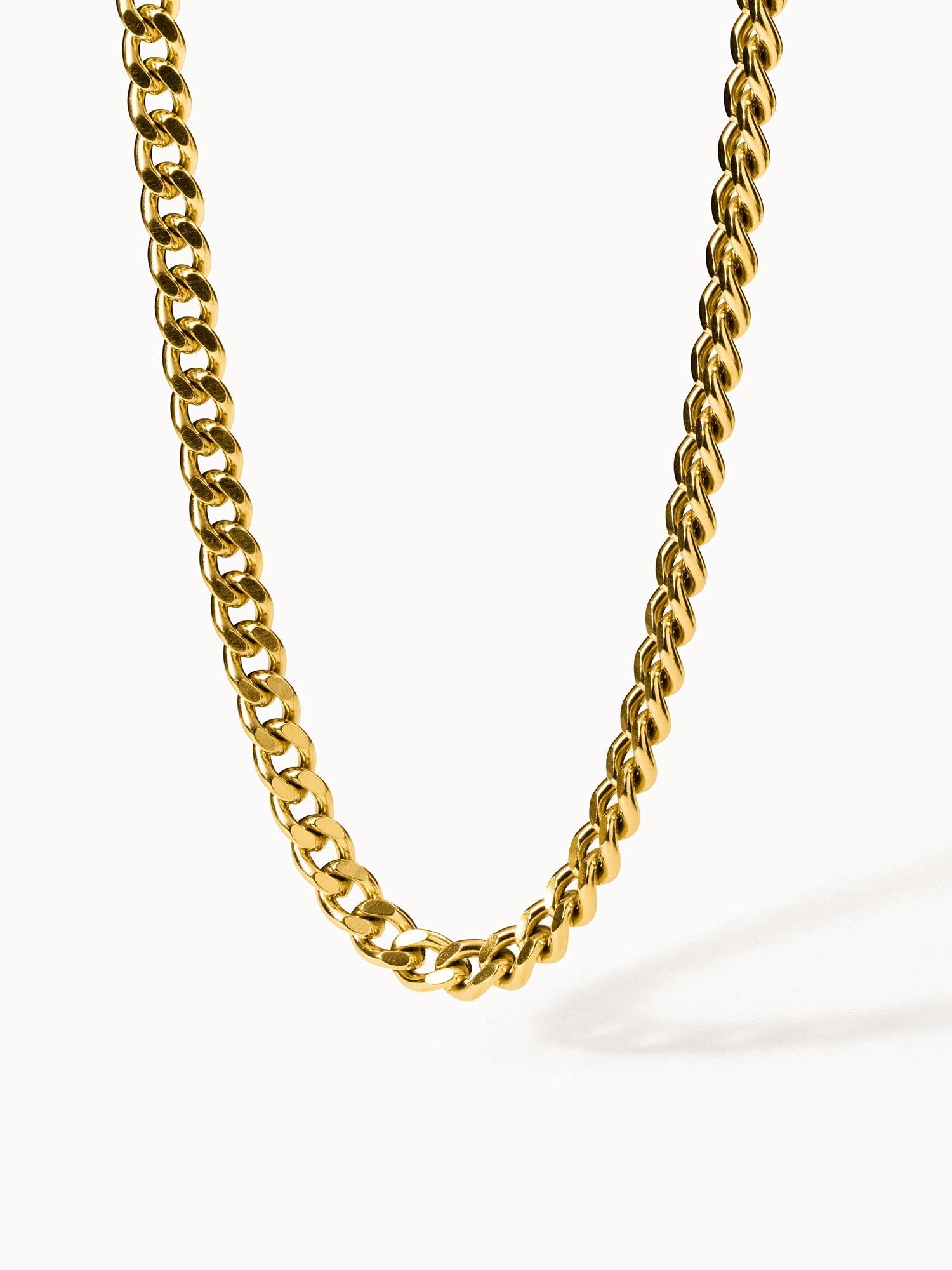 PURELEI Spirit Kette, breite Panzerkette aus 18K vergoldetem Edelstahl, elegant und nickelfrei, minimalistisch.