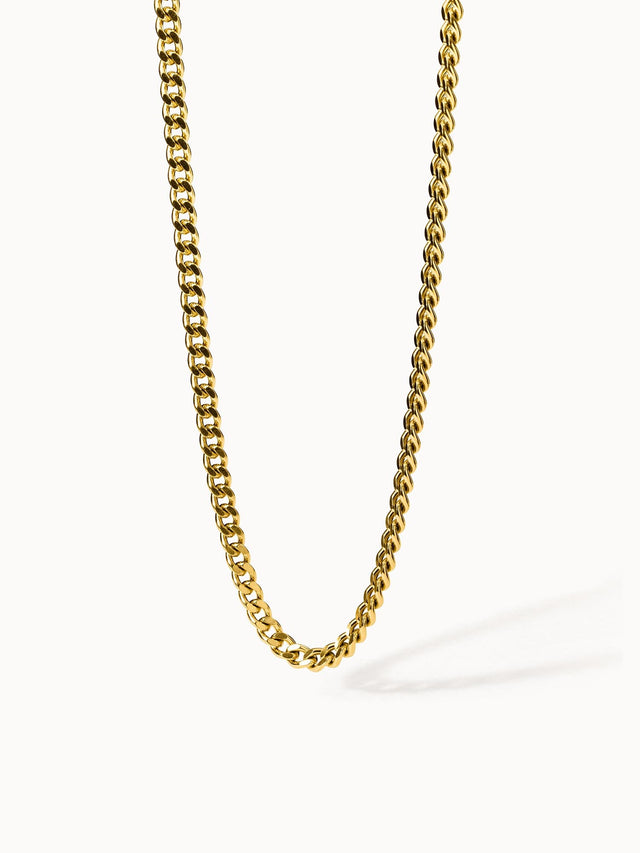 PURELEI Spirit Kette in 18K vergoldetem Edelstahl, breite Panzerkette, elegant und nickelfrei für jeden Look.