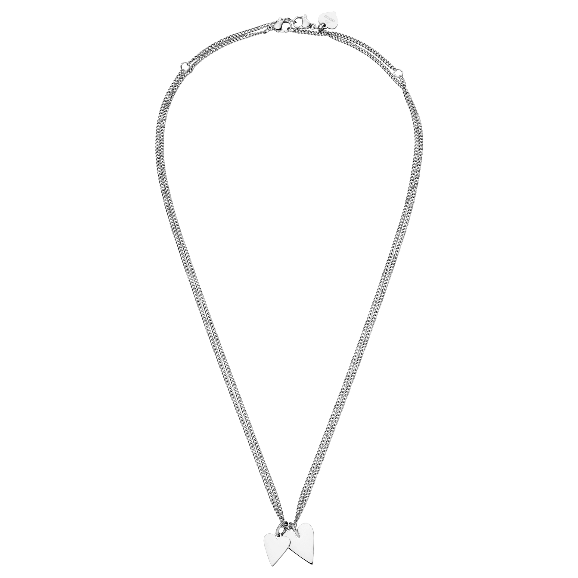 Silberne Kette mit Herz-Anhängern von PURELEI, elegant und modern.