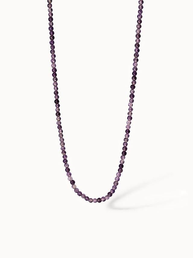 Amethyst Kette mit natürlichen lilafarbenen Perlen, verstellbar, edel und feminin, PURELEI Schmuck.