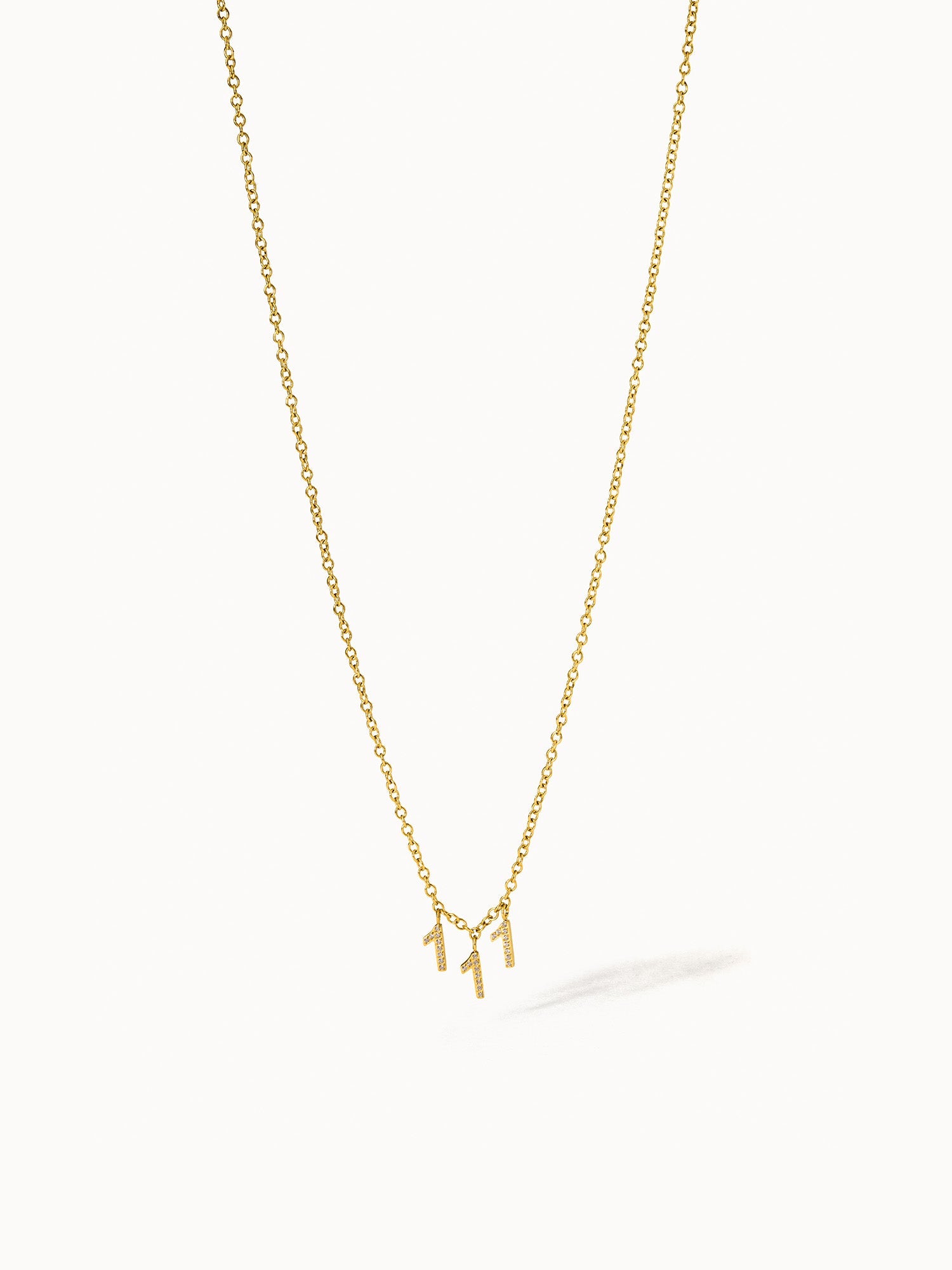 Goldene 111 Kette mit Zirkonia an Ankerkette, elegant und nickelfrei, inspiriert von Neubeginn, Vicky.