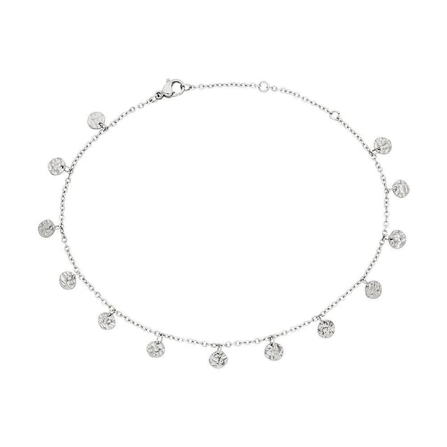 PURELEI Malihini Coin Fusskettchen in Silber mit feinen Münzanhängern, elegant und nickelfrei, minimalistisch und zeitlos.