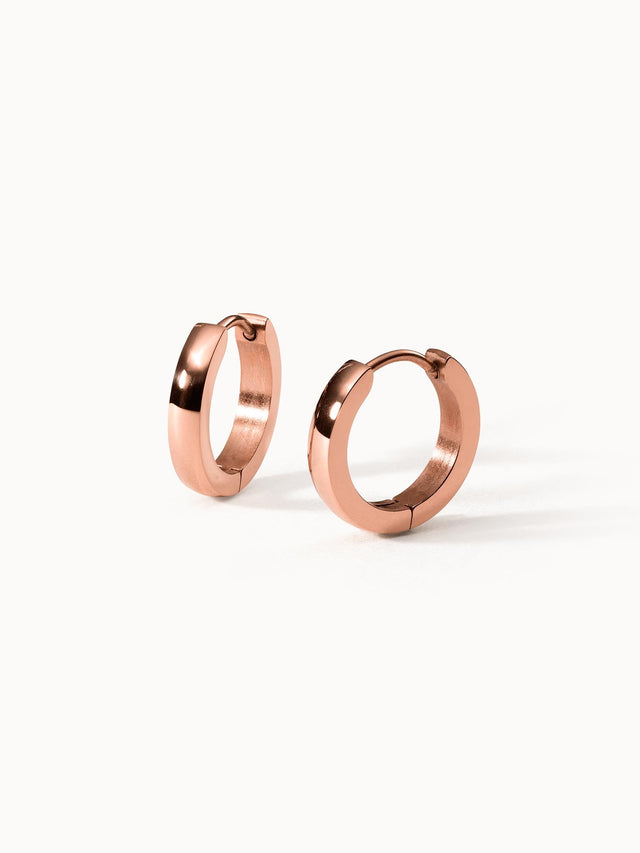 PURELEI Ike Ohrringe aus roségoldenem Edelstahl, minimalistische Creolen mit cleanem, elegantem Design