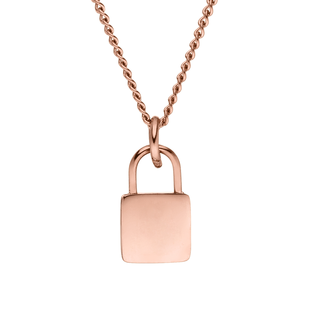 PURELEI Padlock Charm Kette in roségold, verstellbar, zeitlos elegant und nickelfrei für feminine Looks.