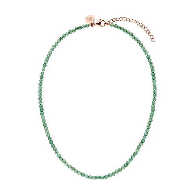 Aventurine Kette mit grünen Perlen und roségoldenem Verschluss, nickelfrei, elegant und purelei-typisch feminin.
