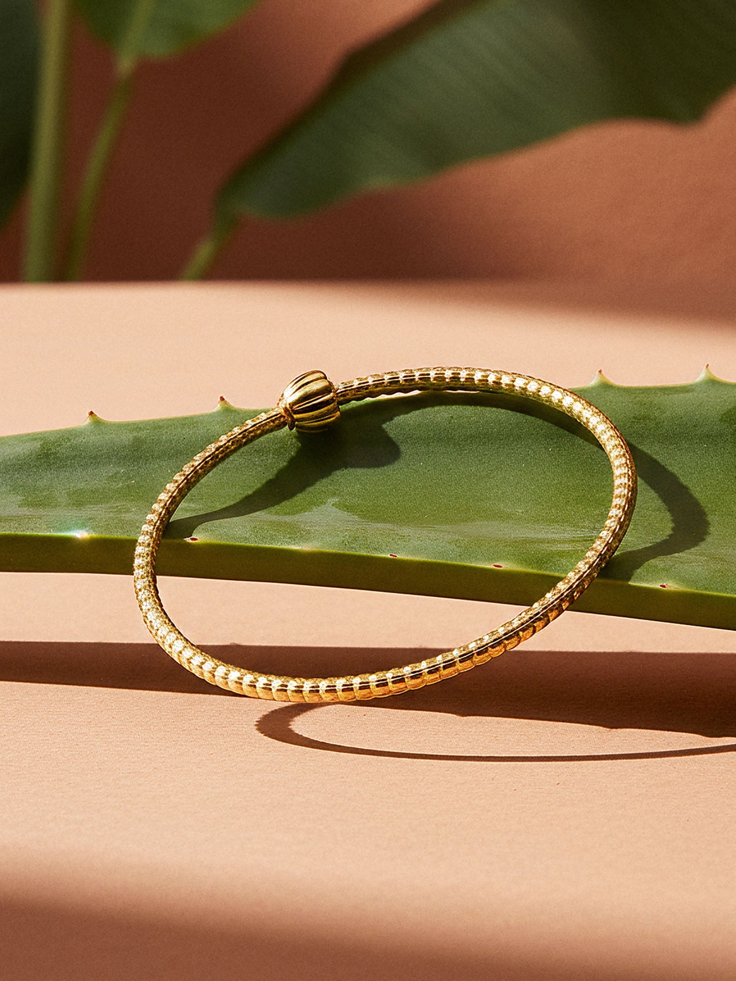 Lei Charm bangle with two stopper charms