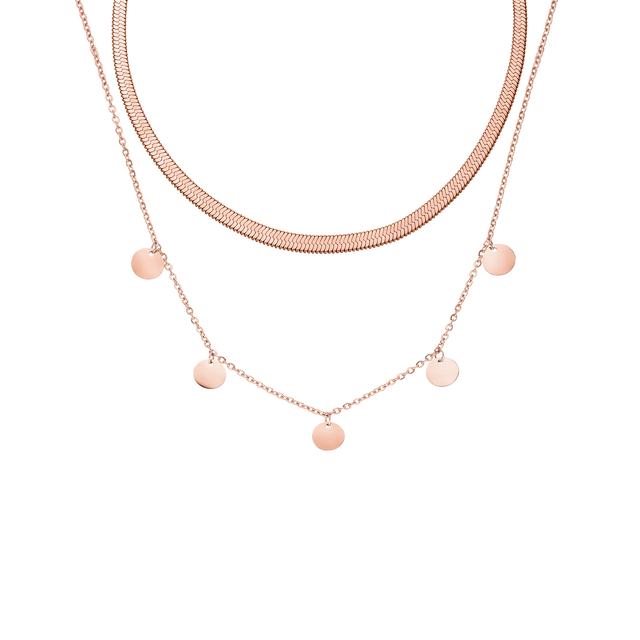 Roségoldene Kette mit runden Anhängern von PURELEI, elegant und feminin.