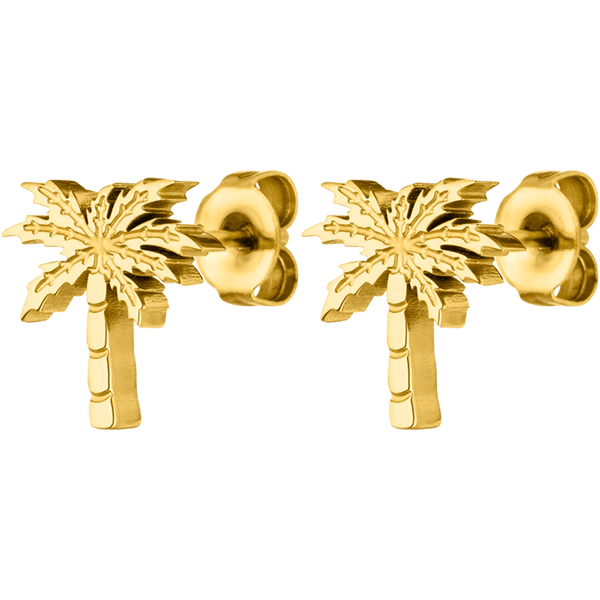 PURELEI Palm Ohrringe aus 18K vergoldetem Edelstahl, filigranes Palmen-Design, eleganter Insel-Spirit, nickelfrei.