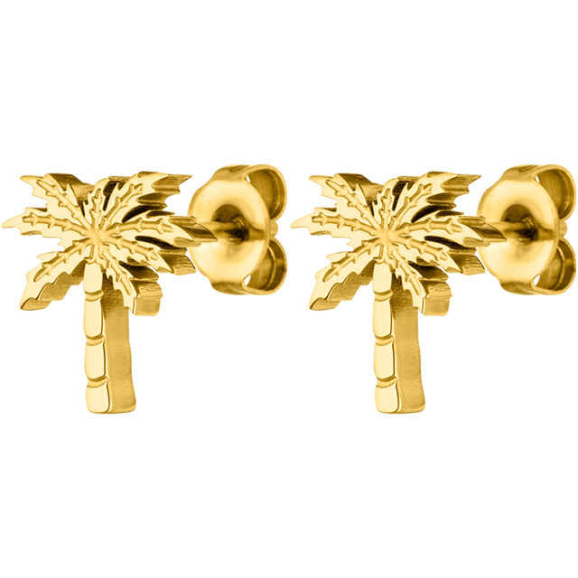 PURELEI Palm Ohrringe aus 18K vergoldetem Edelstahl, filigranes Palmen-Design, eleganter Insel-Spirit, nickelfrei.