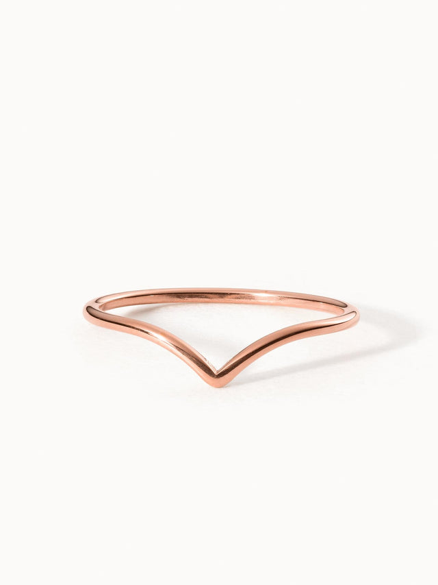 Filigraner Malihini Ring in Roségold von PURELEI mit V-förmigem Design, elegant und minimalistisch gestaltet.