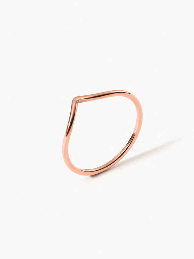 Filigraner Malihini Ring in Roségold mit V-Form, PURELEI, elegante Leichtigkeit, perfekt zum Kombinieren.