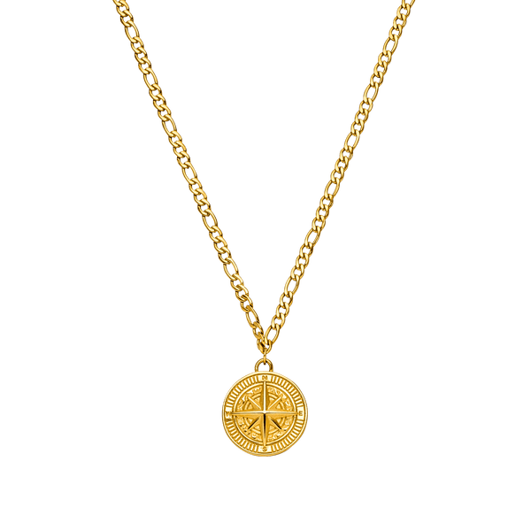 Goldene Kette mit detailliertem Anhänger von PURELEI, elegant und zeitlos.