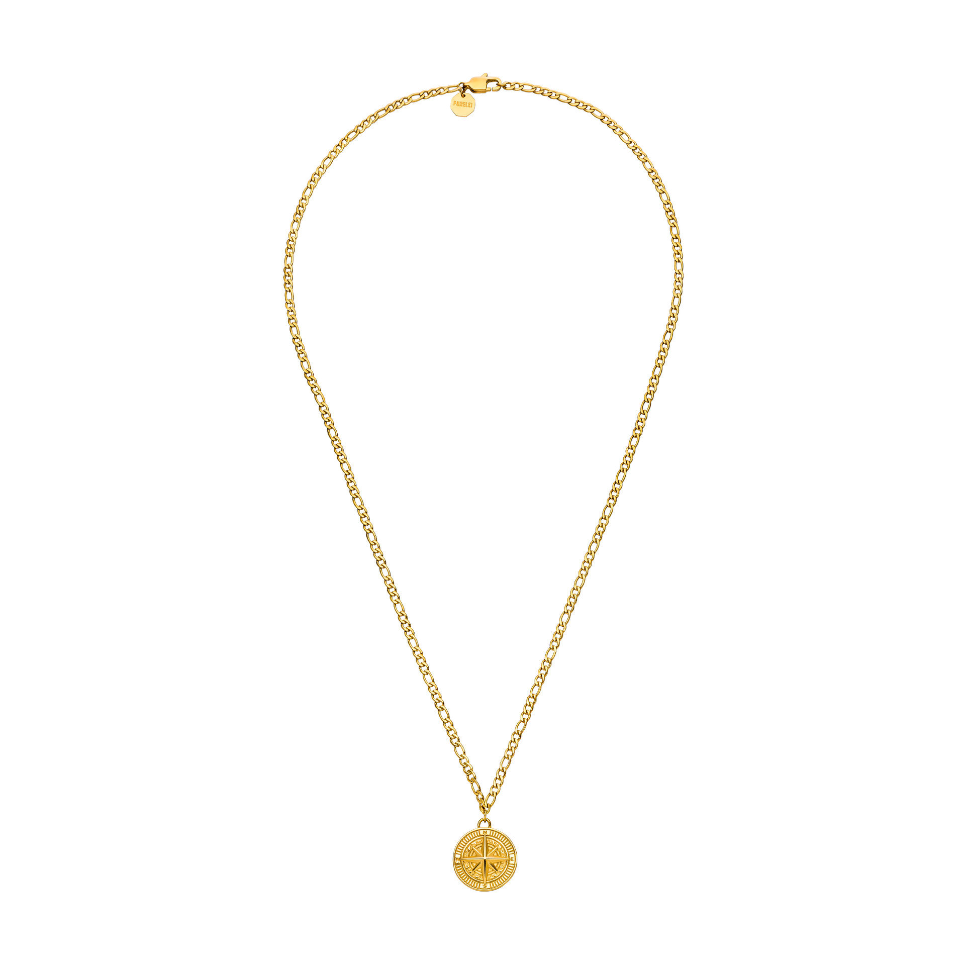 Goldene Kette mit Kompass-Anhänger von PURELEI, elegant und zeitlos.