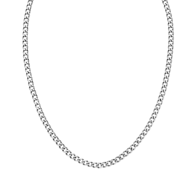 Silberne Kette von PURELEI mit glänzenden Gliedern, elegant und modern.
