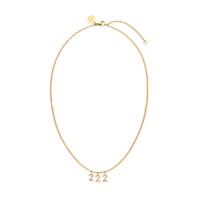 222 Kette aus 18K Gold mit Zirkonia-Steinen im Ankerketten-Design, elegant und zeitlos.