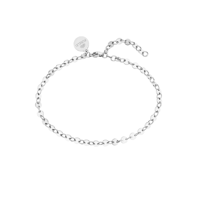 Silbernes Armband mit ovalen Gliedern, elegant und modern, von PURELEI.