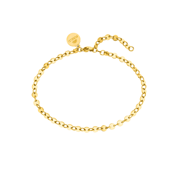 Goldenes Armband mit ovalen Gliedern, elegant und zeitlos, von PURELEI.