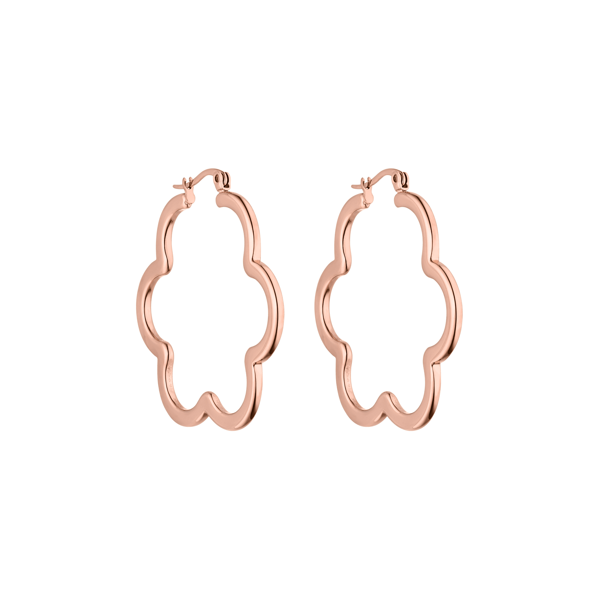 PURELEI Bloom Ohrringe in 18K rosévergoldetem Edelstahl mit eleganter Blütenform, nickelfrei und allergenfreundlich.