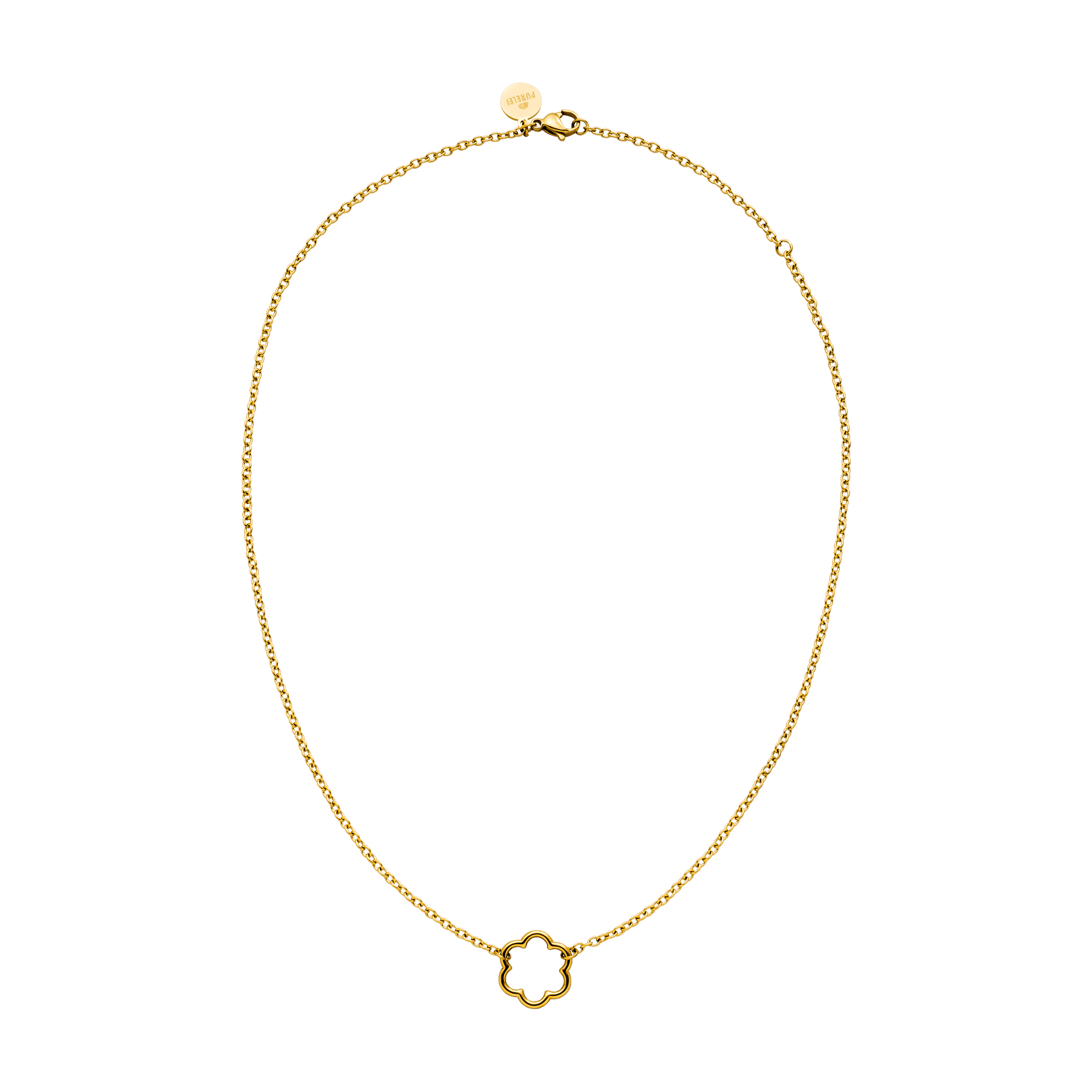 PURELEI Bloom Kette Gold Edelstahl mit zartem Blütenanhänger, elegant und zeitlos für feminine Layerings.