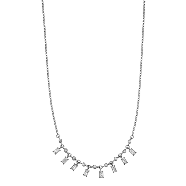 PURELEI Shine Bright Kette in Silber mit klaren Zirkonia-Steinen – elegant, nickelfrei, inspiriert von Aloha-Spirit.