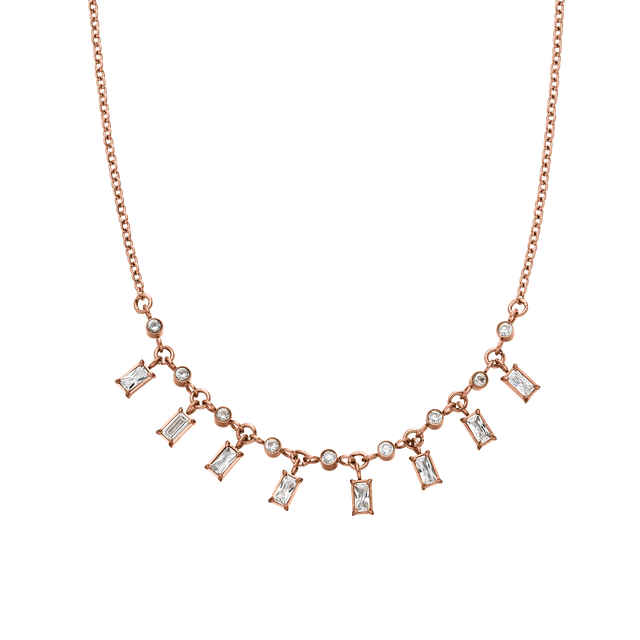 PURELEI Shine Bright Kette in 18K Roségold mit funkelnden Zirkonia, elegant und nickelfrei für strahlende Momente