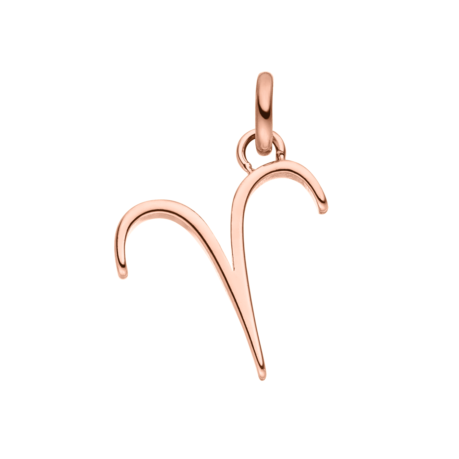Widder Zodiac Charm in 18K Roségold, feines Symbol für das Sternzeichen, elegant und nickelfrei von PURELEI.